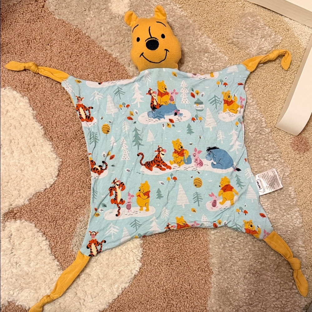 Disney Winnie the Pooh Plush Lovey in Light Blue and Yellow